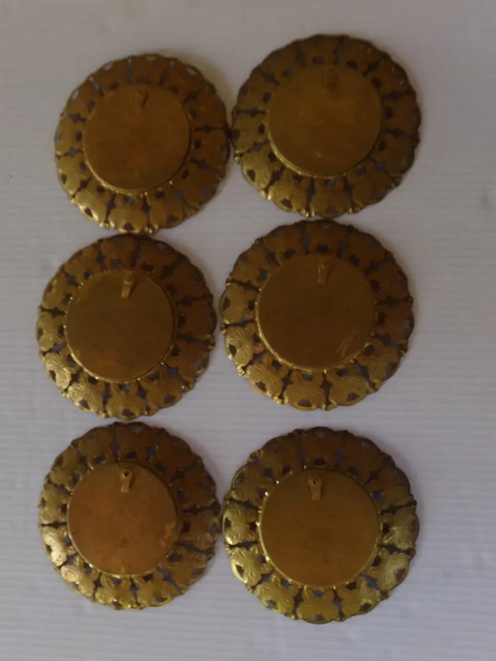 Vintage 6 Copper Brass Beethoven Bach Chopin Plates Art Wall Decor Hanging